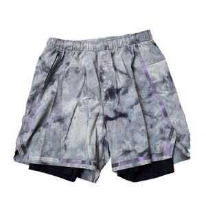Lululemon Surge Lined Shorts Tie Dye Running Training Gym Mens Size Small‎